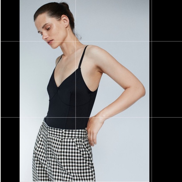 NWT Zara Slouchy Gingham Pant - Picture 3 of 4